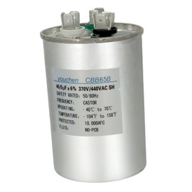 45/5uF 45+5 MFD ±6% 370V AC or 440V AC CBB65 Dual Run Circular Start Capacitor for AC Motor Run or Condenser Straight or Heat Pump or Fan Start