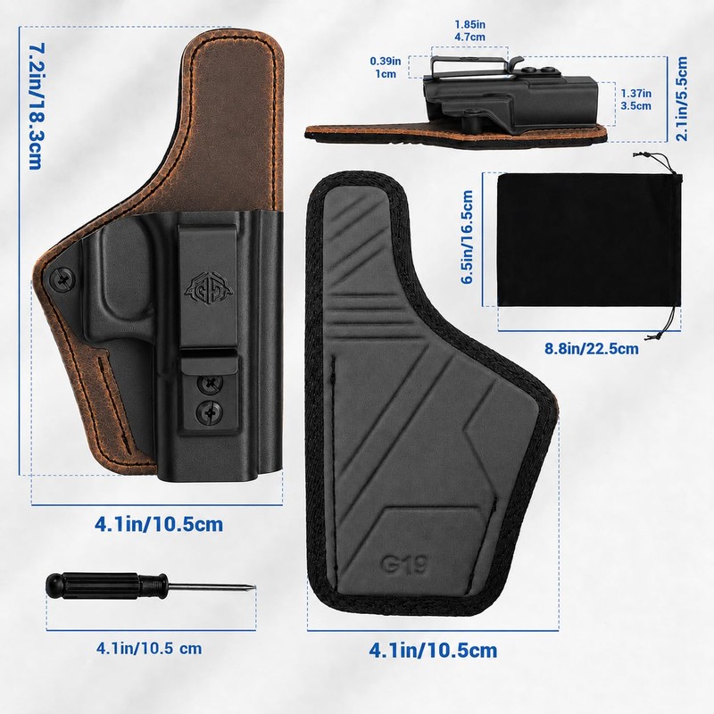 All Day Comfortable IWB Holster for Glock 19/19X (Gen 3-6)