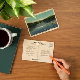 North Conway, New Hampshire, View of Mount Washington and the Saco (4x6 Birch Wood Postcards, 2-Pack Stationary, Rustic Home Wall Decor)