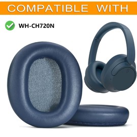 WH-CH720N Ear Pads Replacement - defean Ear Cushions Compatible with Compatible with Sony WH-CH720N Noise Canceling Wireless Headphones,Ear Pads with Softer Leather, Noise Isolation Foam (Blue)