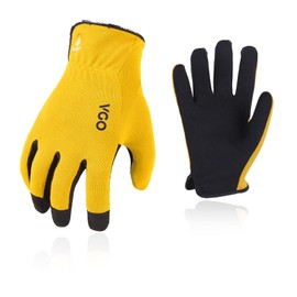 Vgo... 0°C/32°F Winter Men's Lightweight Lined Safety Work Gloves for Light Duty Works,Warehouse,Landscaping,Washable(M,Yellow,AL8736FL)