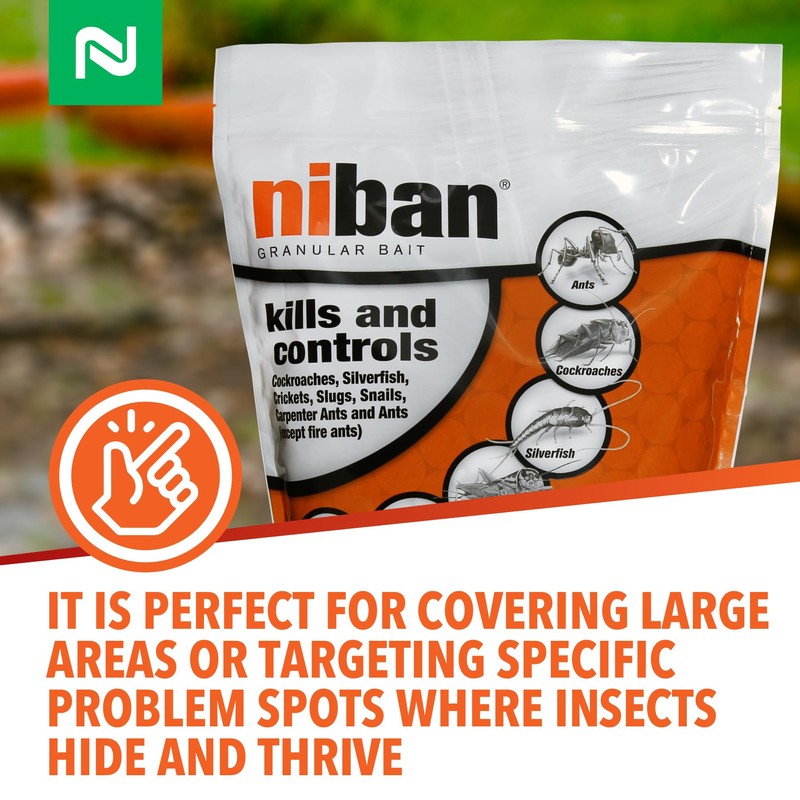 Nisus Niban Granular Bait, Weather-Resistant, Boric Acid Formula, Ants, Roaches,