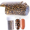 LALAFINA 2pcs Leopard Nail Art Decals Stylish Transfer Stickers for