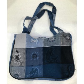 Handmade Artisan Ethnic Hippie Shoulder Bag Beach Purse Tote with little change bag Blue