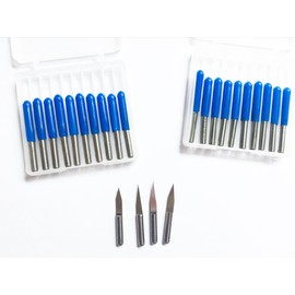 20pcs 10° 15° 20° 30° 3.175mm Carbide PCB Engraving Drill Bits CNC Bit Router Tool 0.1mm