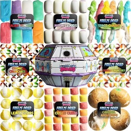 Space Age Snacks FREEZE DRIED UFO Candy - 9 Kinds of Candy Skittles, Airheads Hi Chews and More