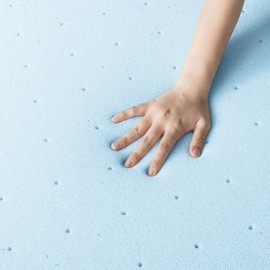 Best Price Mattress 2-inch Ventilated Gel Memory Foam Topper - Full, Blue