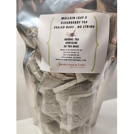 Mullein Leaf Elderberry Blend Tea Bags - All Natural Wildcrafted (30)