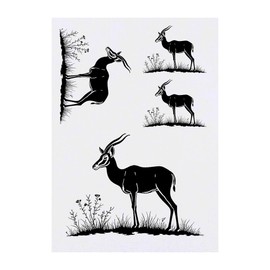 Azeeda 4 x 'Springbock im Feld' Temporäre Tattoos - Wasserfest, Hautfreundlich & Ungiftig · Transfers in Verschiedenen Größen (TO00079848)