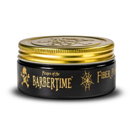 BARBERTIME Hair Styling Fiber Wax | Black Fiber Pomade Shine Look | Long Lasting Formula Strong Hold 150 ml