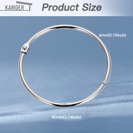 16Pcs Loose Leaf Binder Book Rings, 3 Inch Loose Leaf Binder Rings, Large Metal O-Rings Small Book Binder Rings Metal Loose Leaf Binder Rings Binder Rings for Index Cards School Notecards Office