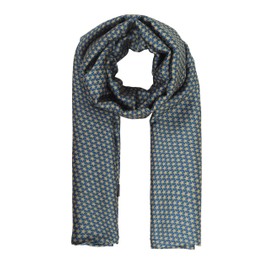 WANYING Men's Silk Scarf Artificial Silk Scarf Double Layers Long Thin Scarf Easy Chic Casual Business for Autumn Spring - Stars Beige Dark Blue