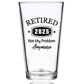 CASUVEA Retirement Gifts for Men Beer Glass, Retired 2025 Beer Glass, Funny Happy Retirement Gifts for Dad Grandpa Coworker Boss Friend Colleague Leader Boss Teacher Nurse, Birthday for Retiree