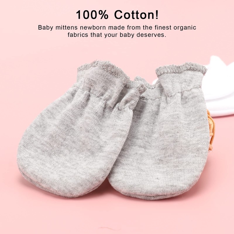 DRESHOW Newborn Baby Mittens Infant Gloves No Scratch Mittens Cotton