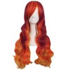 MapofBeauty 28 Inch/70cm Beautiful Long Wavy Harajuku Style Cosplay Wig (Fluorescent Orange/Red/Orange Yellow)