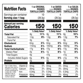On The Border Tortilla Chips Variety Pack, 18 Count Single-Serve Bags (1 oz Each) – Includes Tortilla Rounds, Queso Flavored Tortilla Rounds, and Salsa Flavored Tortilla Rounds – Perfect for Snacking, Lunches, and On-the-Go