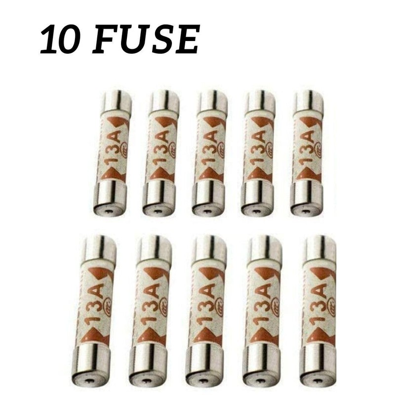 10x Fuses - 13A, 5A Pack, BS1362, Domestic Plug Fuse,