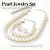8mm Elegant Pearl Jewelry Set with Gold Chain, Classic White