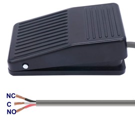 Gebildet Foot Pedal Switch Momentary, 1 Metre Cable (0.5 mm² Copper Wire), 10 A/250 VAC, Closer/Opener, for Table Saw, Scroll Saw, Milling Table, Mitre Saw, Wood Splitter, Wire Stripper, Pack of 2
