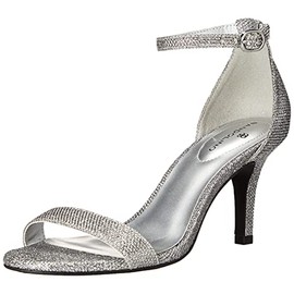 Bandolino Women's Madia Heeled Sandal, SilverFabric, 9.5