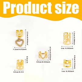 DWFEYOI 45 Stück Verstellbar Metall Cuffs, Dreadlocks Schmuck,Haarschmuck für Zöpfe,Loc Schmuck für Haar, Haarspiralen Clips Haarschmuck für Dreadlocks für Männer Frauen Mädchen und Jungen Zöpfe
