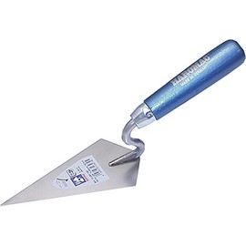 HAROMAC Hamburger Cleaning Trowel, Made in Germany, 140 mm, Stainless Steel, Blue Wooden Handle, Hardened and Polished, Professional Quality, Cleaning Trowel, Pointing Trowel, Spatula