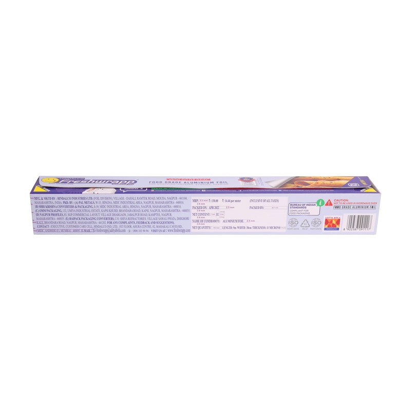 Hindalco Freshwrapp Aluminium Foil 9 Meters, 11microns | Food Packing