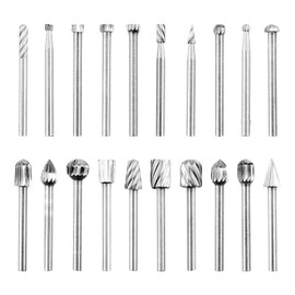 Milling Cutter Wood Set 20 Pieces Wood Carving Drill Bit Set for Wood Cutter Rotary Tool Wood Cutter for Drill Burr for DIY DIY Woodwork Carving Engraving Drilling 3 mm Shank