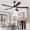 ZMISHIBO 60" Ceiling Fans with Lights, Black Modern Ceiling Fan