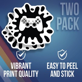 Video Game Controller Sticker - Gaming Decal for Laptops and Water Bottles - Gamer Gift - Cool Gamepad Sticker - Geeky Decor - 5" Vinyl Sticker - Durable Design for Cars Laptops W AAS1234