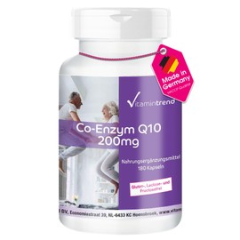 Co-Enzyme Q10 200 mg – 180 Capsules – For 6 Months – Vegan – Ubiquinone | Vitamintrend®