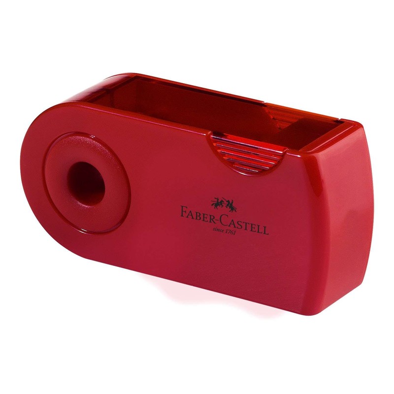 FABER-CASTELL 182701 Double Sharpener Sleeve, Assorted Red and Blue, No