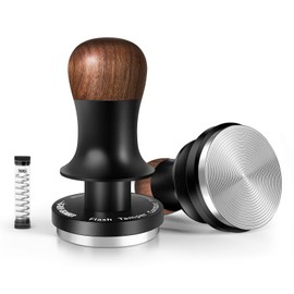 MHW-3BOMBER 58.5mm Espresso Tamper - 3 Spring Loaded Coffee Tamper with Sound Feedback - Barista Tamper Tool Espresso with 15lb / 30lbs Replacement Springs - Walnut Handle SUS304 Ripple Base T7071T-OS