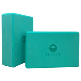 TEEYAR Yoga Blocks, Set of 2, Odorless Premium Material, High Density/Firm, 2 Sizes, 23 x 15 x 7.2cm (230g x2) and 23 x 15 x 10cm (320g x2) Beginner/Advanced Yoga Block Set (7.2cm thickness/Light Violet)
