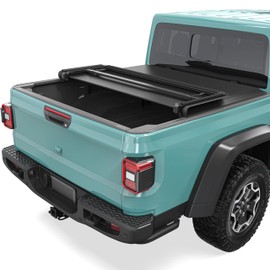 Soft Tri-Fold Truck Bed Tonneau Cover Fit for Jeep Gladiator JT 2020 2021 2022 2023 2024 2025 2026 5 ft Bed with Trail Rail System