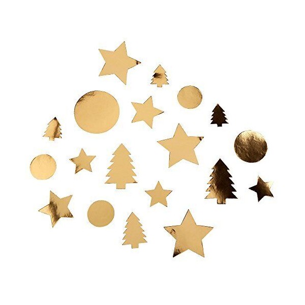 Neviti Dazzling Christmas Gold Foil XL Stars Trees Table Scatters