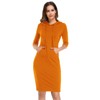 Clearlove Spring Dresses for Women,3/4 Sleeve Pocket Hoodie Dress(Orange XL)