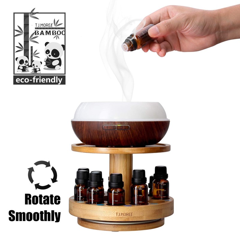 TJ.MOREE Bamboo Diffuser Holder Carousel- 2 Tier Height Increase Rack