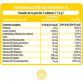 Complejo B Vegano 700mg - Vitaminas B1, B2, B3, B5, B6, B7, B9, B12 - 60 Tabletas para Energía y Apoyo al Sistema Nervioso