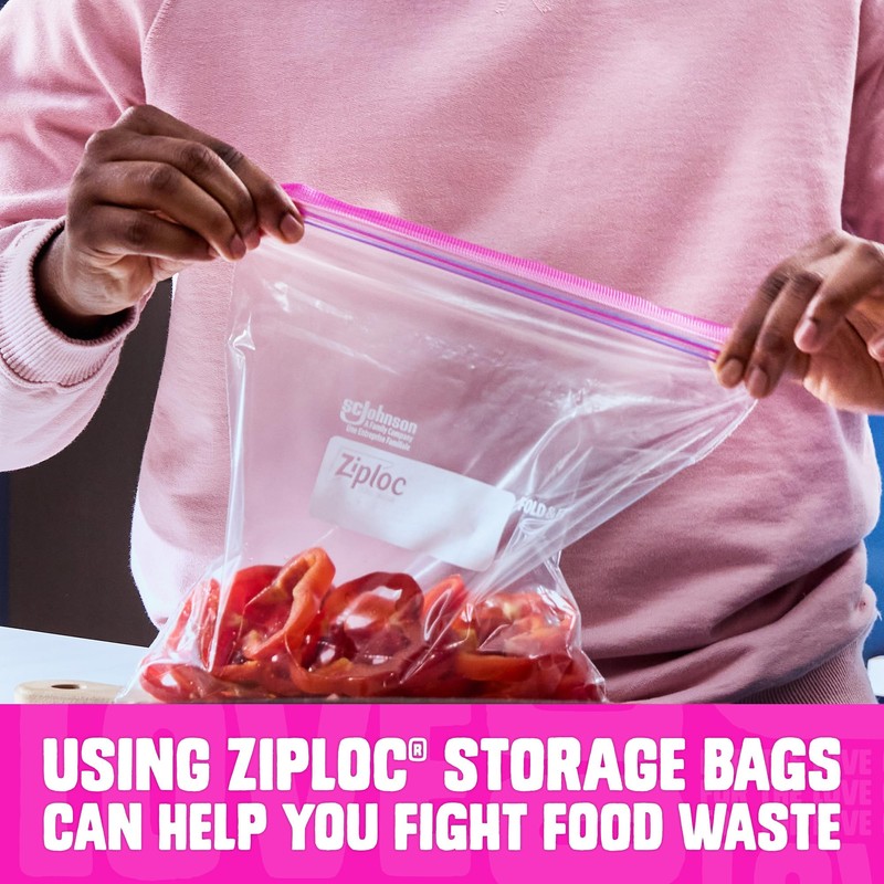 Ziploc Half Gallon Marinade Food Storage Bags for Meal Prep,
