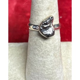 Natural Creations Sterling silver ring size 8  Meteorite Raw