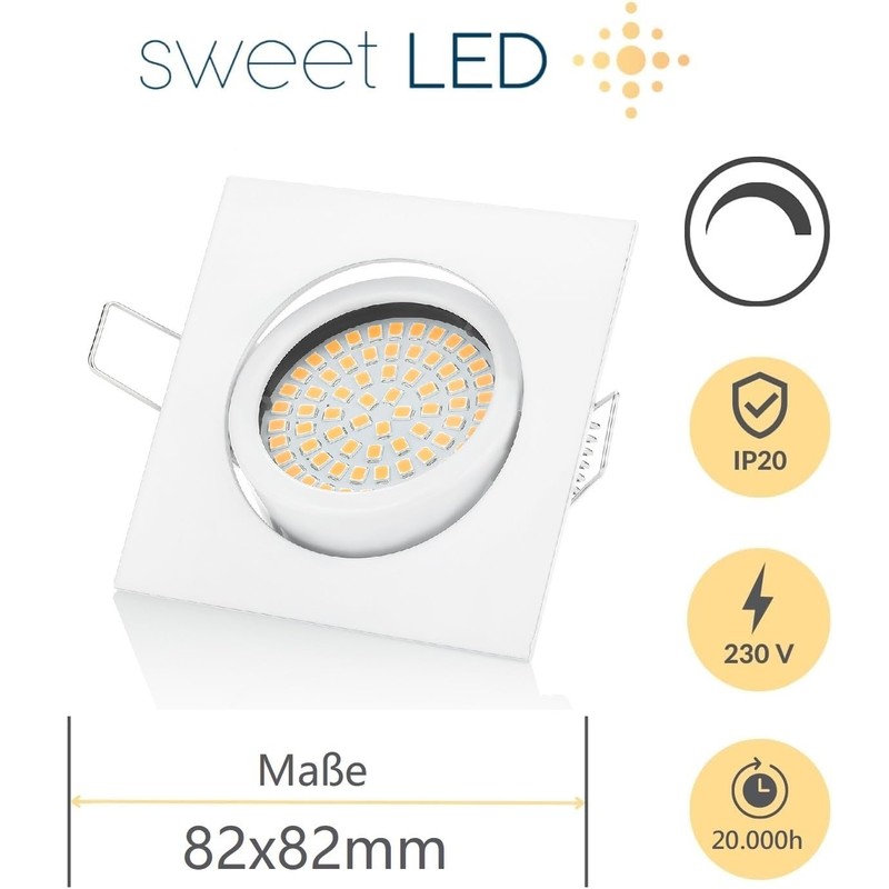Sweet Led - LED recessed spotlight 230 V dimmable flat