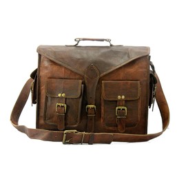 Handmade World Leather Messenger Bag For Men 16 Inch Briefcase Computer Laptop Bags Mens Satchel Vintage Brown