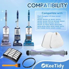 KeeTidy Vacuum Cleaner Filter Brush Roller Compatible with Shark Navigator Lift Away NV352 NV356E S2 NV360 NV350 NV351 NV355 NV356 NV357 NV358