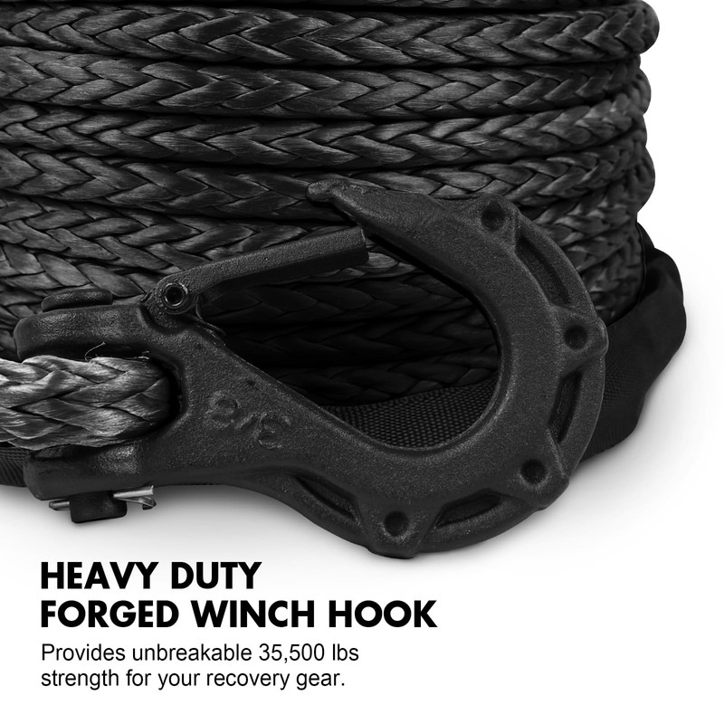 ZESUPER Synthetic Winch Rope 3/8" x 85ft Dyneema 12 Strand