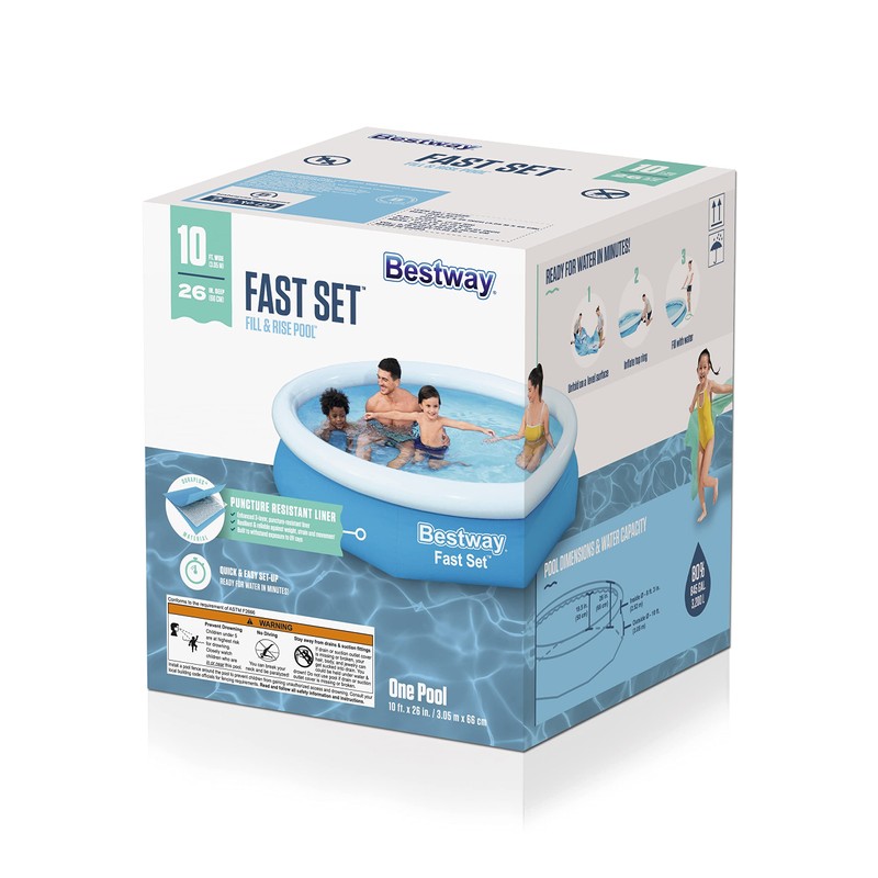 Bestway Fast Set 10' x 26" Above Ground Pool, Round