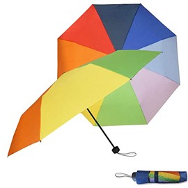 Dr. Neuser Women's Rainbow Mini Umbrella Pocket Umbrella Hand Opener 24 cm Rainbow, rainbow