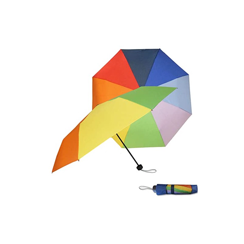 Dr. Neuser Women's Rainbow Mini Umbrella Pocket Umbrella Hand Opener