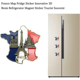 1PC Multicolor 3D Fridge Magnets Sticker - France Map Fridge Sticker,Resin Magnets for Fridge Decorative,Paris Travel Souvenirs,Eiffel Tower Set Home Accessorie,Refrigerator Decorative Accessories