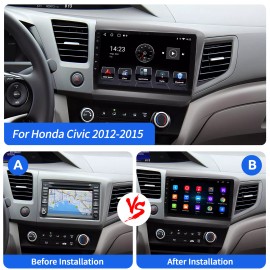 Apple Carplay For 2012-2015 Honda Civic  Car Stereo Radio Android 12.0 GPS Navi